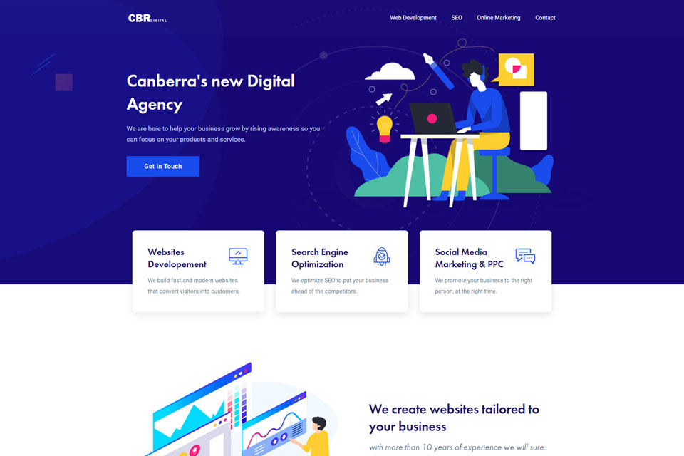 CBR digital screenshot website home